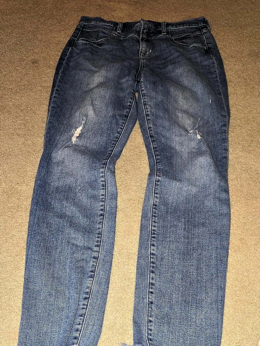 GAP True Skinny Distressed Skinny Jeans in Blue Size 14/32T